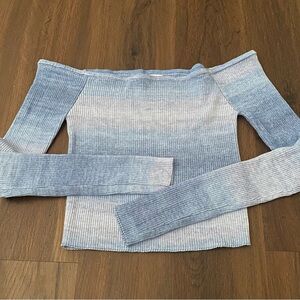 cute off the shoulder long sleeve knit sweater